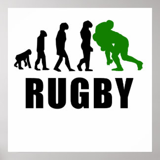 Rugby Tackle Evolution (Green) Poster