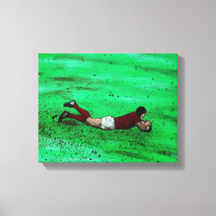 Rugby try painting canvas print