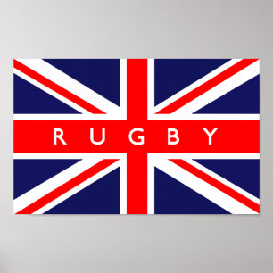 Rugby UK Flag Poster