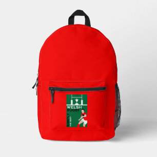 Rugby Wales Fan Art Printed Backpack