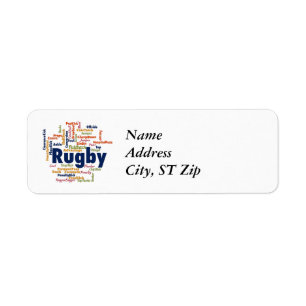 Rugby Word Cloud Label