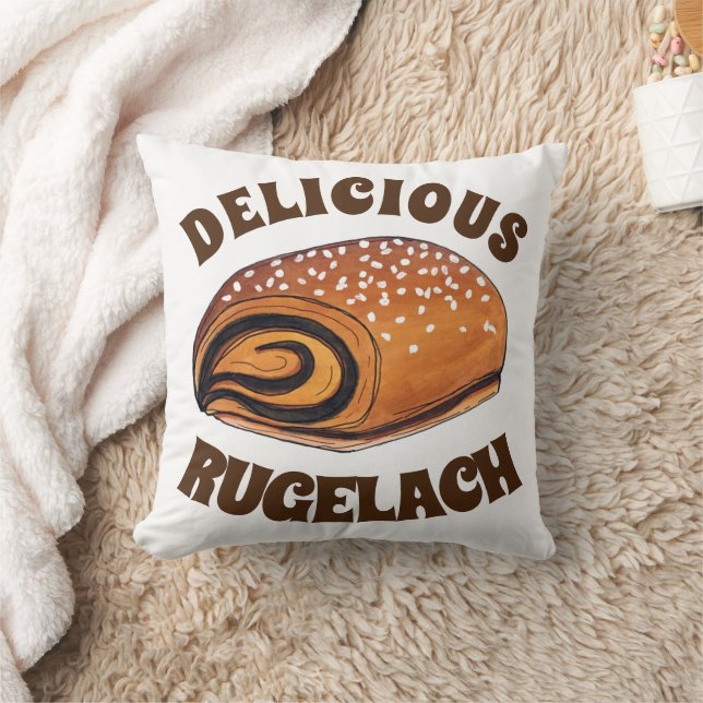 Rugelach Jewish Polish Crescent Roll Pastry Bakery Throw Pillow (Blanket)