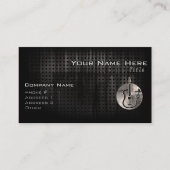 Rugged Acoustic Guitar Business Card by MusicPlanet at Zazzle