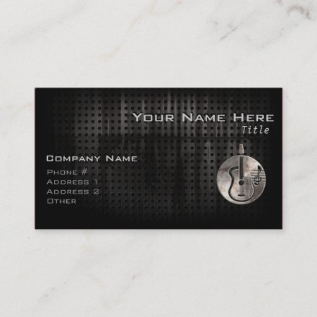 Rugged Acoustic Guitar Business Card