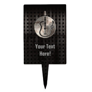 Rugged Acoustic Guitar Cake Topper