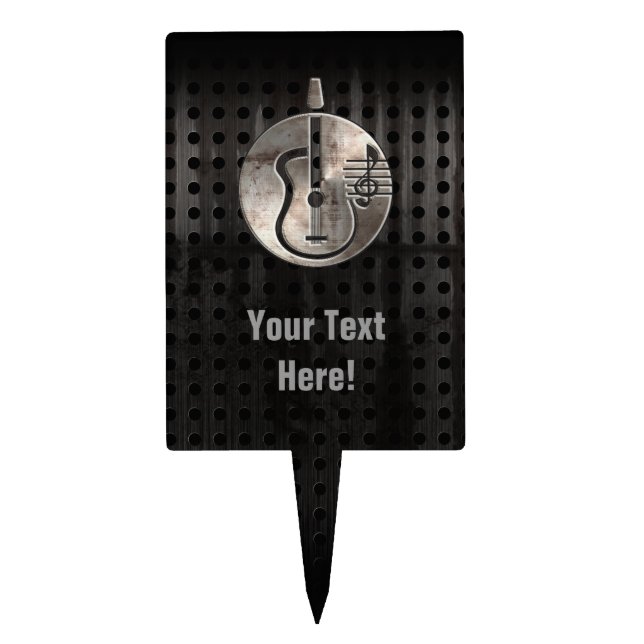 Rugged Acoustic Guitar Cake Topper (Front)