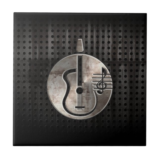 Rugged Acoustic Guitar Ceramic Tile (Front)