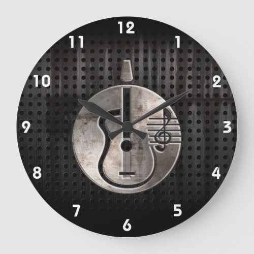 Rugged Acoustic Guitar Large Clock