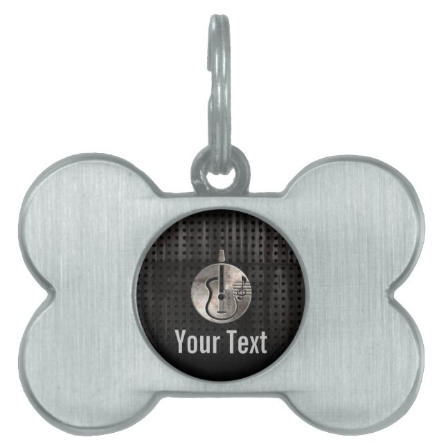 Rugged Acoustic Guitar Pet ID Tag (Front)