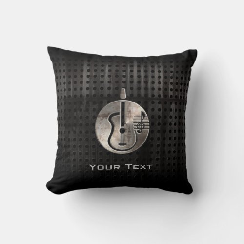 Rugged Acoustic Guitar Throw Pillow