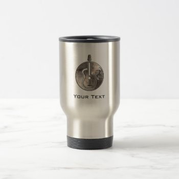 Rugged Acoustic Guitar Travel Mug by MusicPlanet at Zazzle