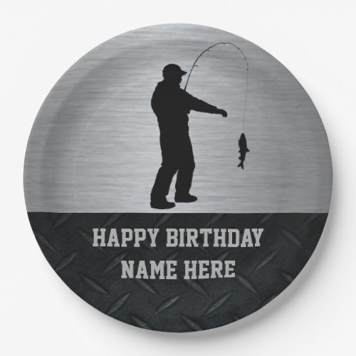 Rugged Adult Fishing Birthday Plates