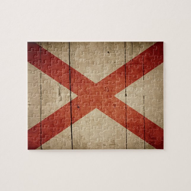 Rugged Alabama Flag Jigsaw Puzzle (Horizontal)