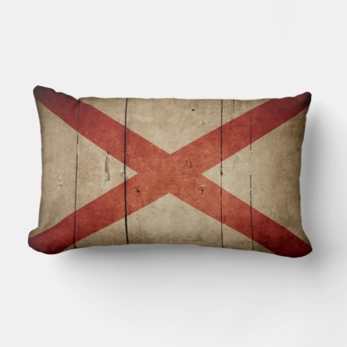 Rugged Alabama Flag Lumbar Pillow