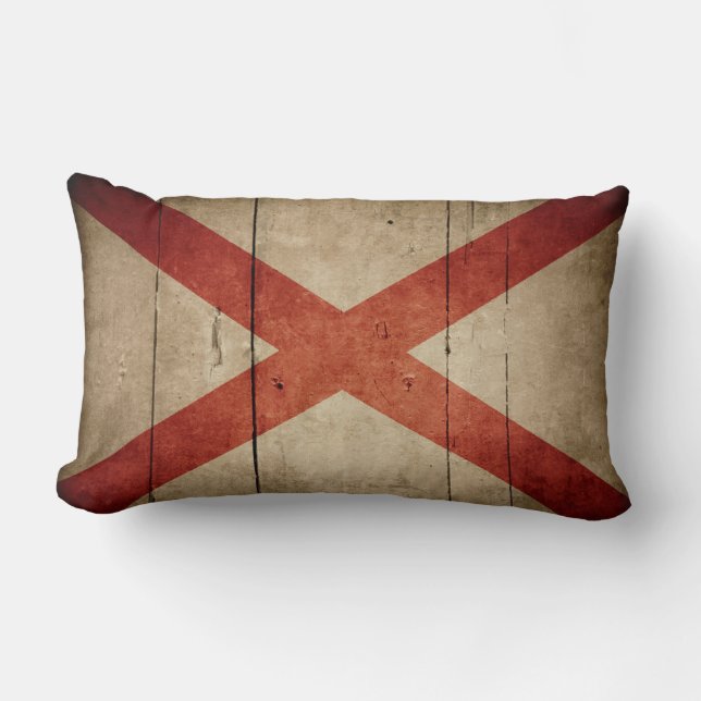 Rugged Alabama Flag Lumbar Pillow (Front)