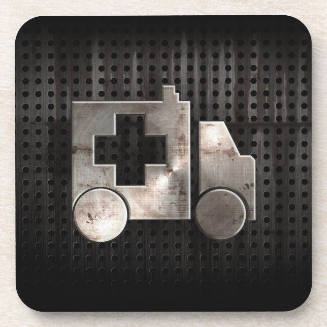 Rugged Ambulance Drink Coaster (Front)