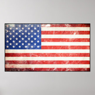Rugged American Flag Poster