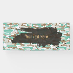 Rugged Aqua Camouflage Long Banner