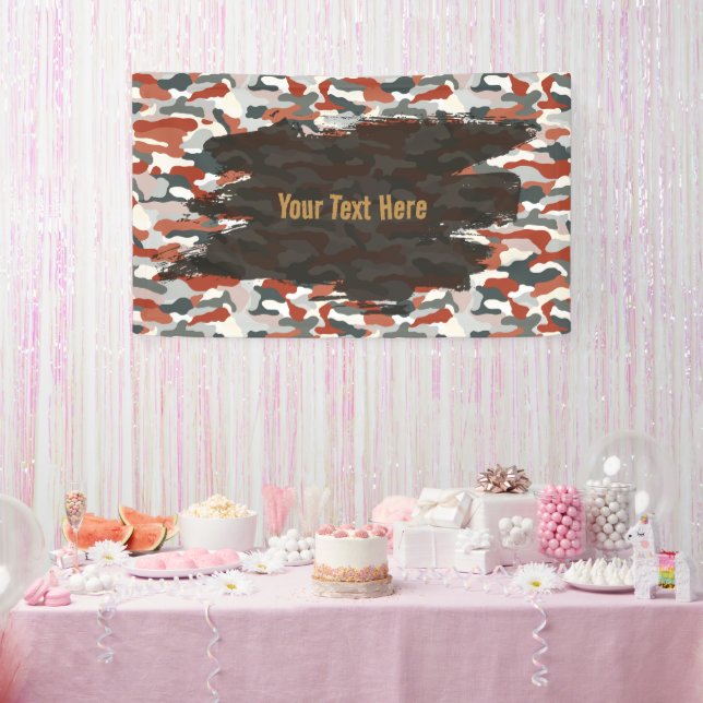 Rugged Autumn Camouflage Personalized Banner (Party)