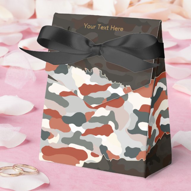Rugged Autumn Camouflage Personalized Favor Boxes (Wedding)