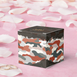 Rugged Autumn Camouflage Personalized Favor Boxes