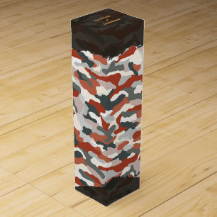 Rugged Autumn Camouflage Personalized Wine Box