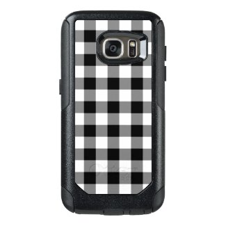 Rugged Black and White Gingham Pattern OtterBox Samsung Galaxy S7 Case