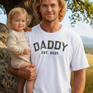Rugged Black Bold Name Year Dad Established T-Shirt