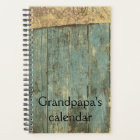 Rugged Blue Planks Grandpa's Calendar Planner