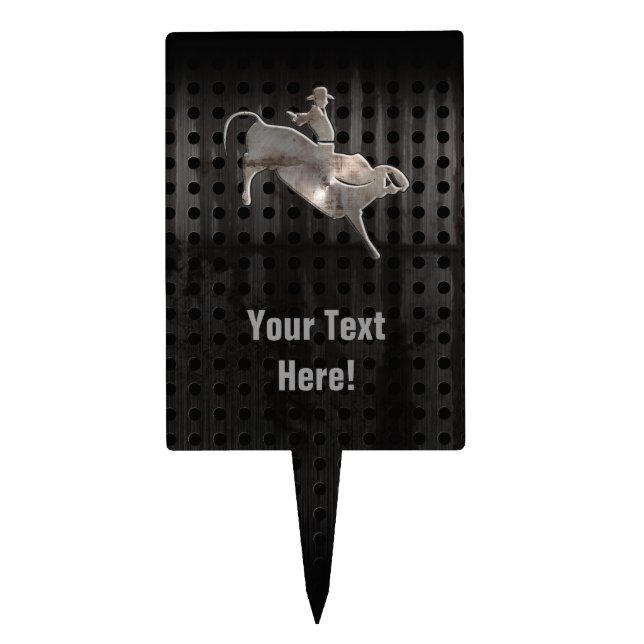 Rugged Bull Rider Cake Topper (Front)