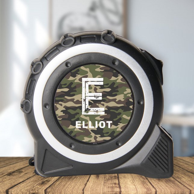 Rugged Camouflage Monogram Kids Name Tape Measure (Creator Uploaded)