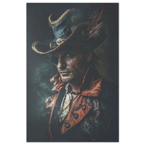 Rugged Captain Charisma Pirate Decoupage  Tissue Paper