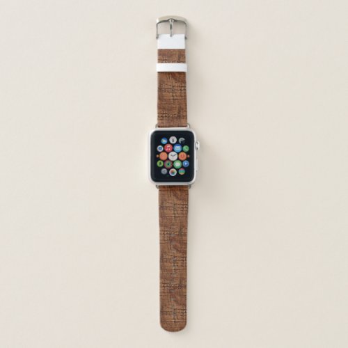 Rugged Chestnut Oak Wood Grain Look Apple Watch Band