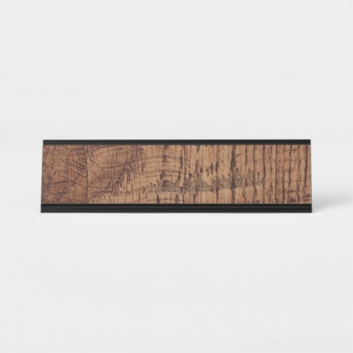 Rugged Chestnut Oak Wood Grain Look Desk Name Plate
