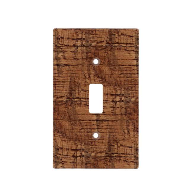 Rugged Chestnut Oak Wood Grain Look Light Switch Cover (Front)