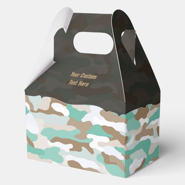 Rugged Coastal Camouflage Personalized Favor Boxes (Back)