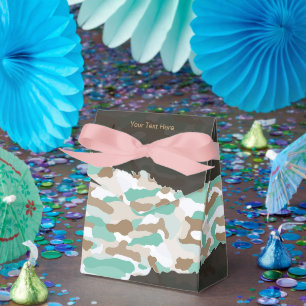 Rugged Coastal Camouflage Personalized Favor Boxes