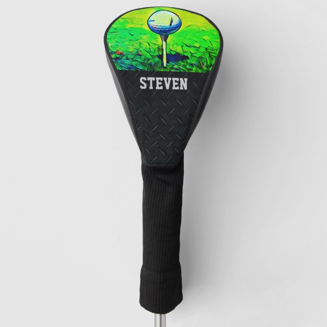 Rugged Cool Green Men Sports  Golf Head Cover (Front)
