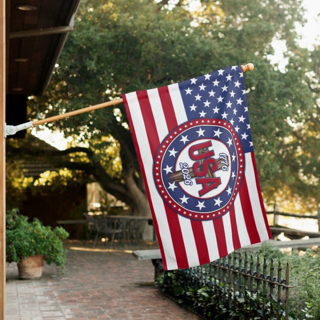 Rugged Cross USA 1776-2026 Flag (In SItu)