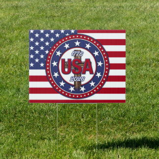 Rugged Cross USA 1776-2026 Flag Sign