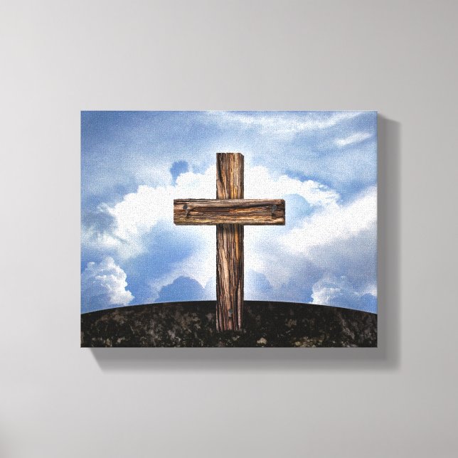 Rugged Cross with Sky Canvas Print (Front)