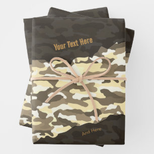Rugged Desert Camouflage Personalized Wrapping Paper Sheets
