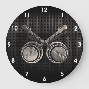 Rugged Dueling Banjos Large Clock
