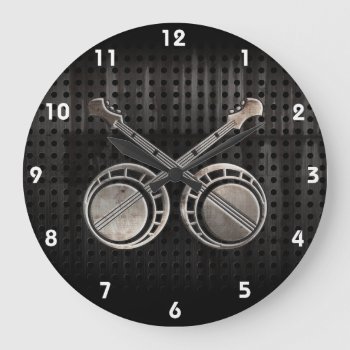 Rugged Dueling Banjos Large Clock by MusicPlanet at Zazzle