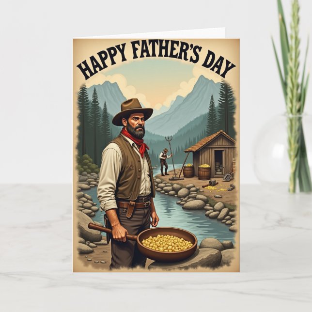 Rugged Fathers Day Gold Find Card (Front)