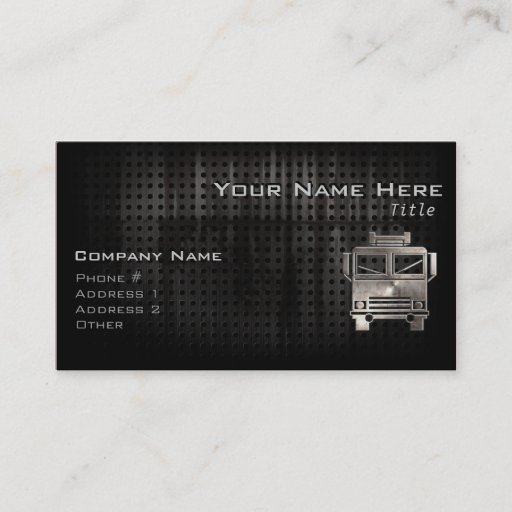 Customizable Rugged Fire Truck Business Card Templates