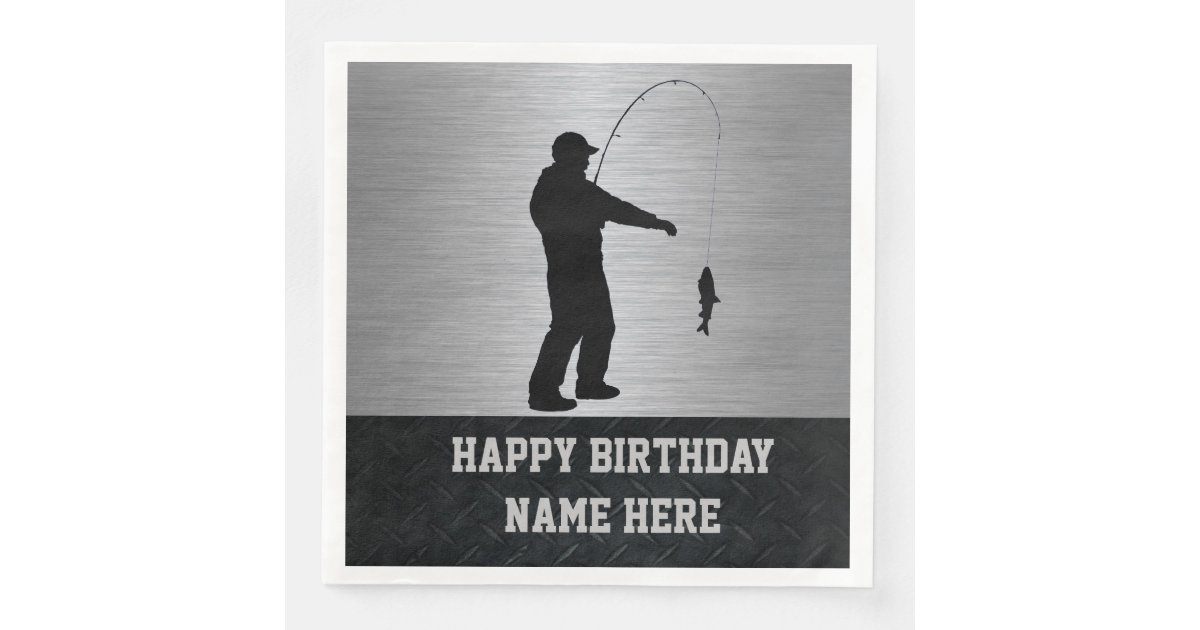 Rugged Fishing Birthday Napkins