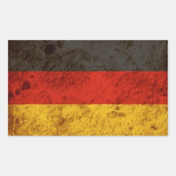 Rugged German Flag Rectangular Sticker by JeffBartels at Zazzle