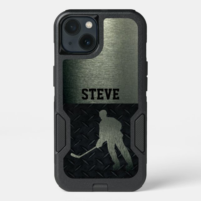 Rugged Hockey Name Diamond Plate Case (Back)