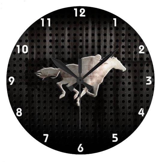 Rugged Horse Racing Large Clock